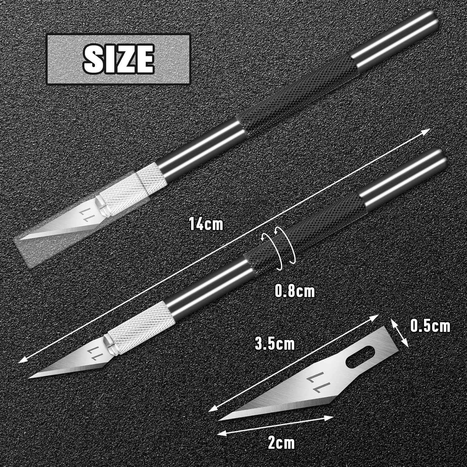 Ultimate Crafting Tool: 2 Exacto Knives with 20 Replaceable Blades – Black