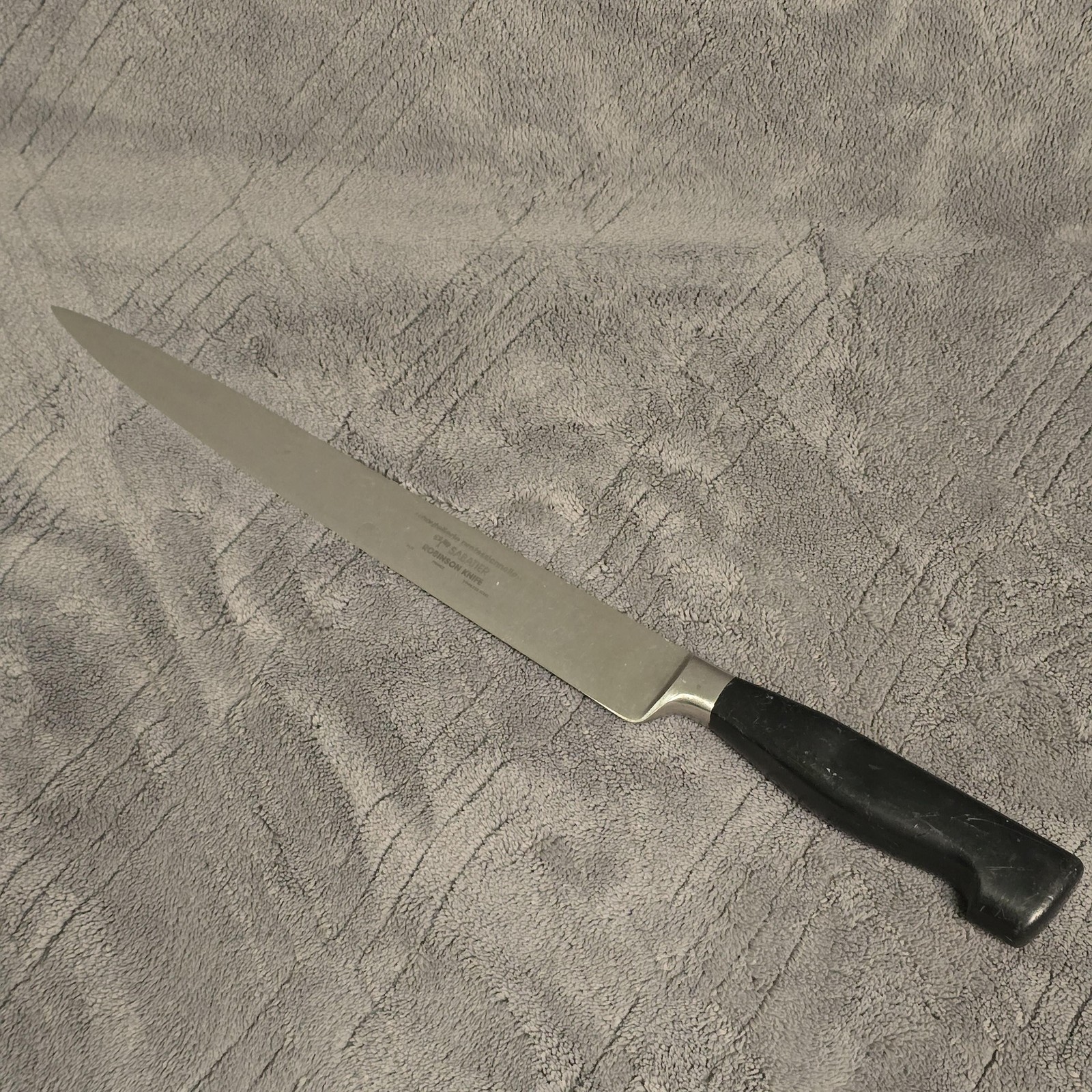 Sabatier Robinson Stainless Steel Kitchen Knife Black Handle France 10″ Blade