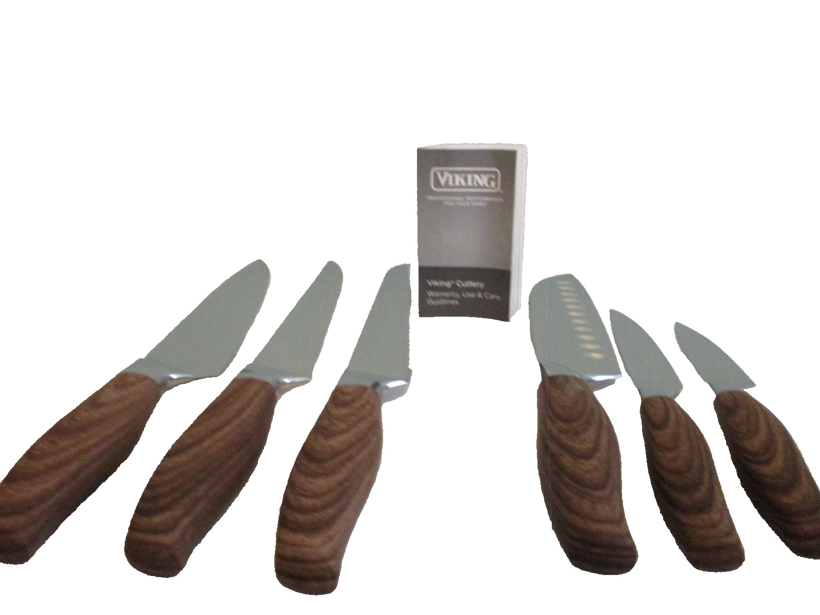 VIKING SET, 6 PCE CUTLERY SET GERMAN STEEL BLADES, ASH WOOD HANDLES- GREAT DEAL!