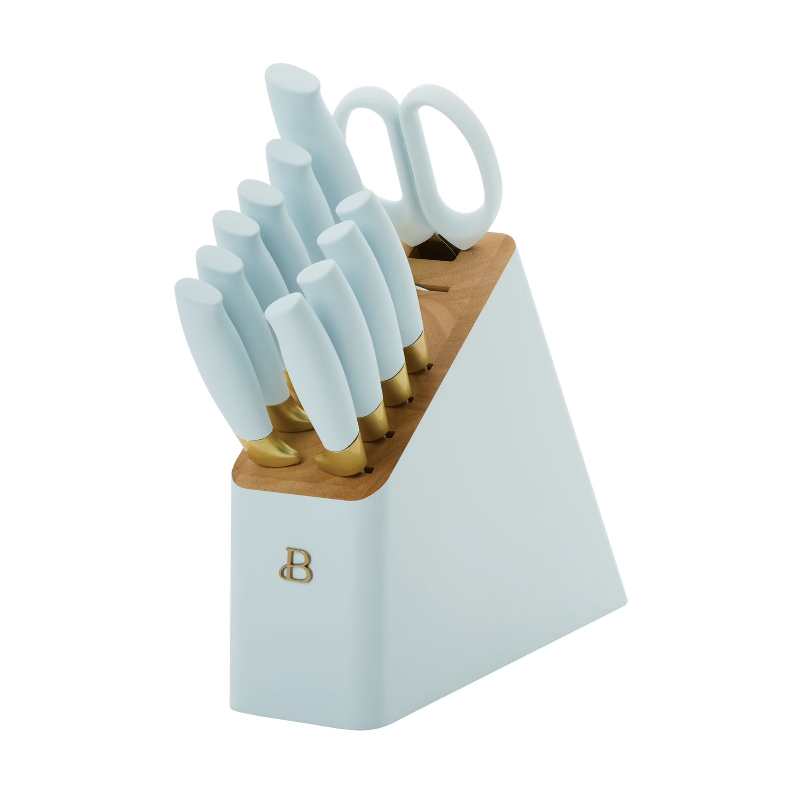 Beautiful 12 Piece Knife Block Set w/ Soft Ergonomic Handles by Drew Barrymore