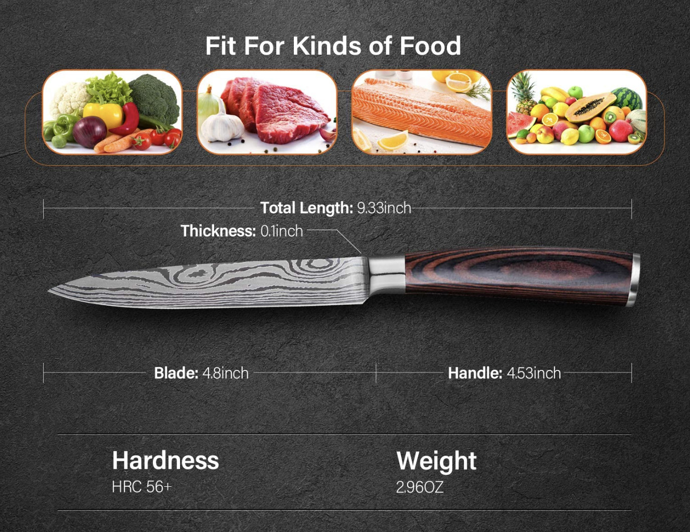 Utility Knife, 5 Inch German Steel Pro Sharp Cooking Kitchen Knife in Gift Box