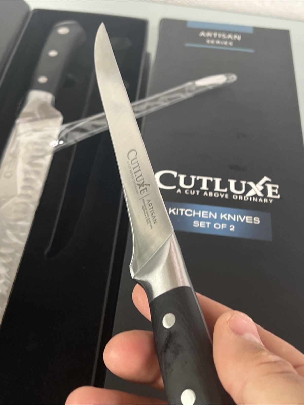 Cutluxe Carving Knife Set for BBQ & Brisket – Razor Sharp German Steel Slicing a
