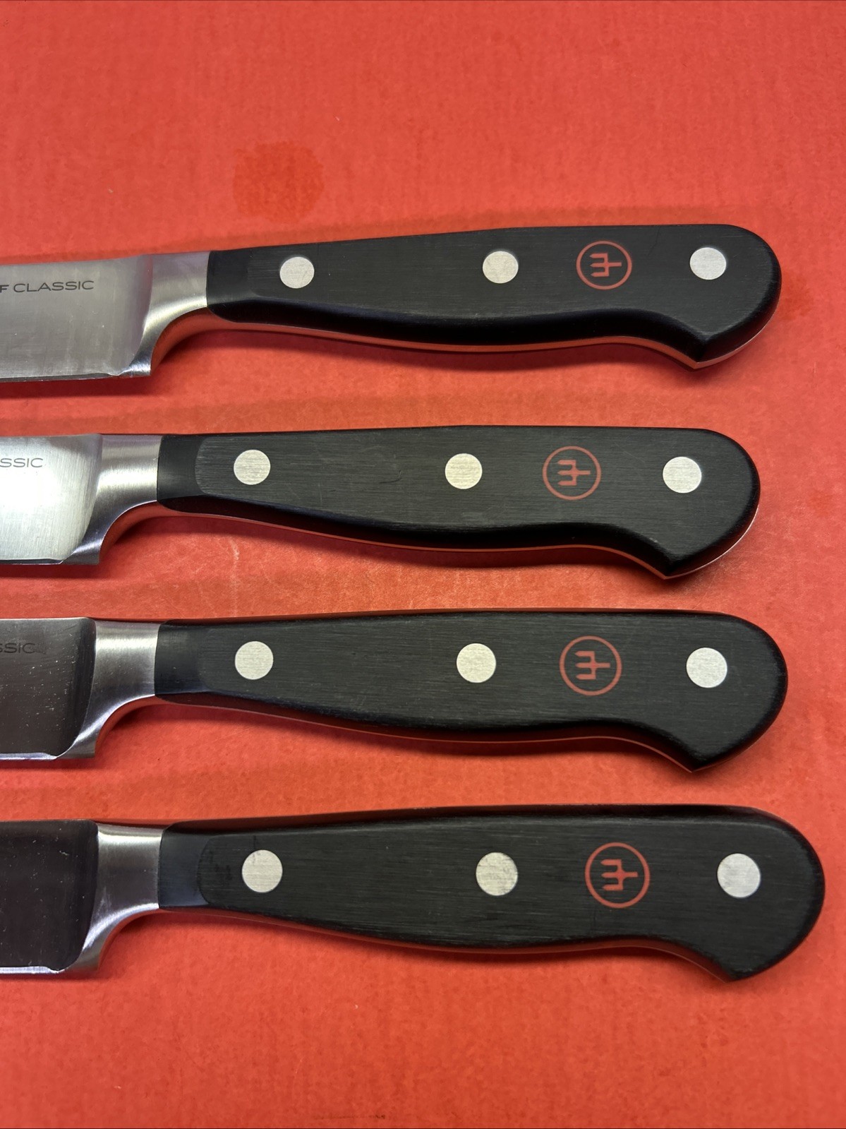 Wusthof Classic 4pc Steakhouse Set One On Bottom Is To Compare Size NOT Included