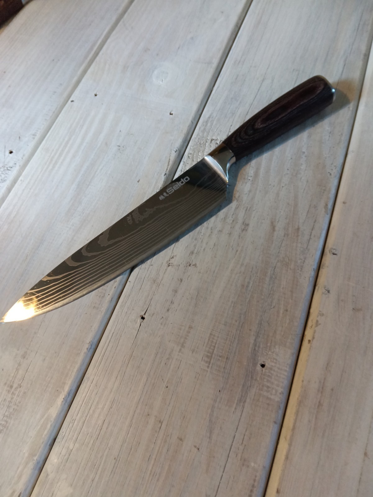 Seido Knives Awabi 8-inch Chef Knife Japanese Wooden Handle Chef’s Steel
