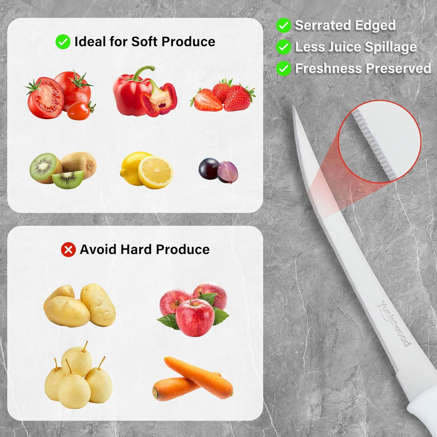 Tomato Knife 3Rd Gen 2-Pack, Serrated Stainless Steel Blade, Ergonomic Handle, P
