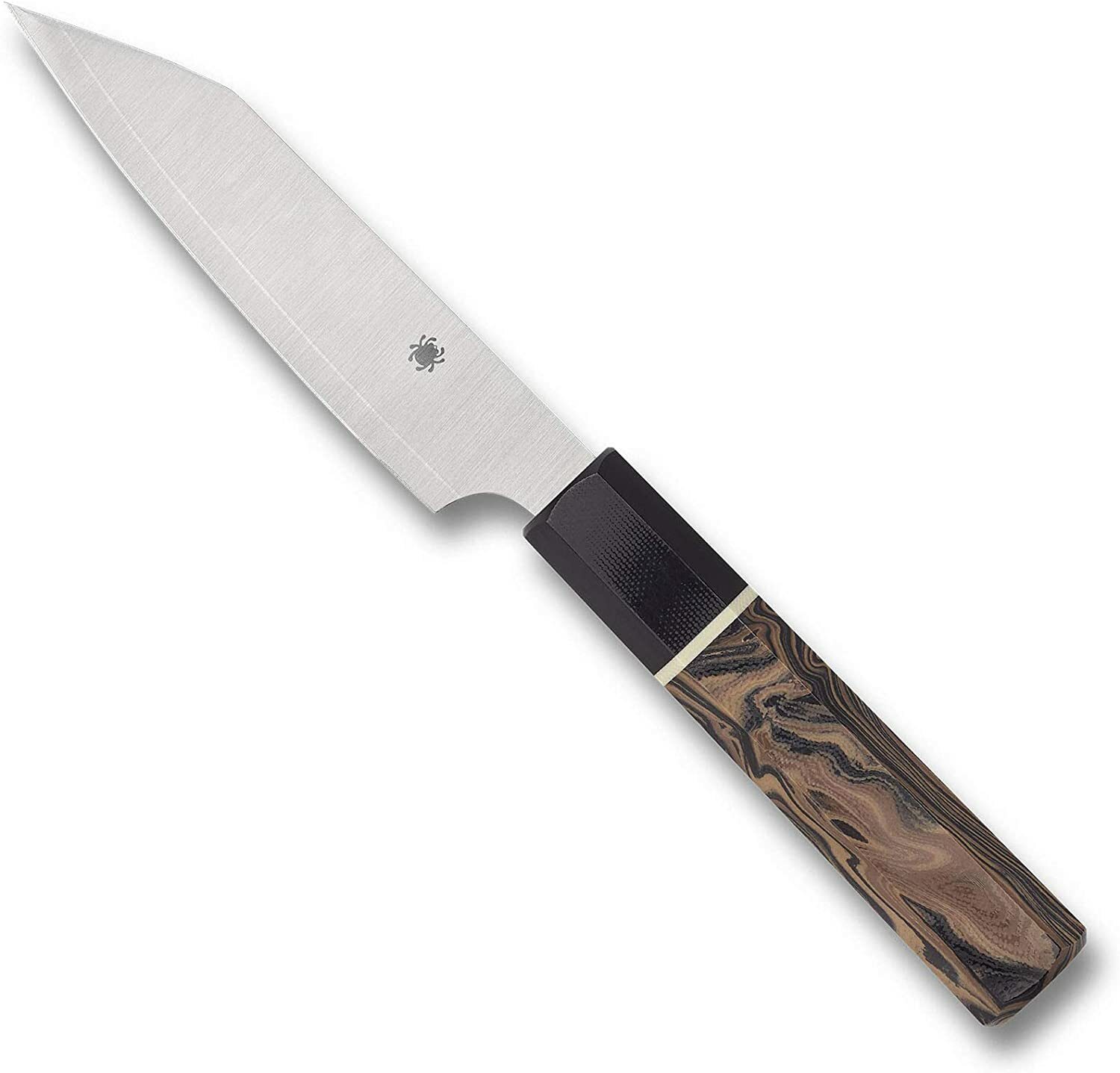 Spyderco K15GPBNBK Carter Itamae Petty Super Blue SUS410 Burl G10 Kitchen Knife