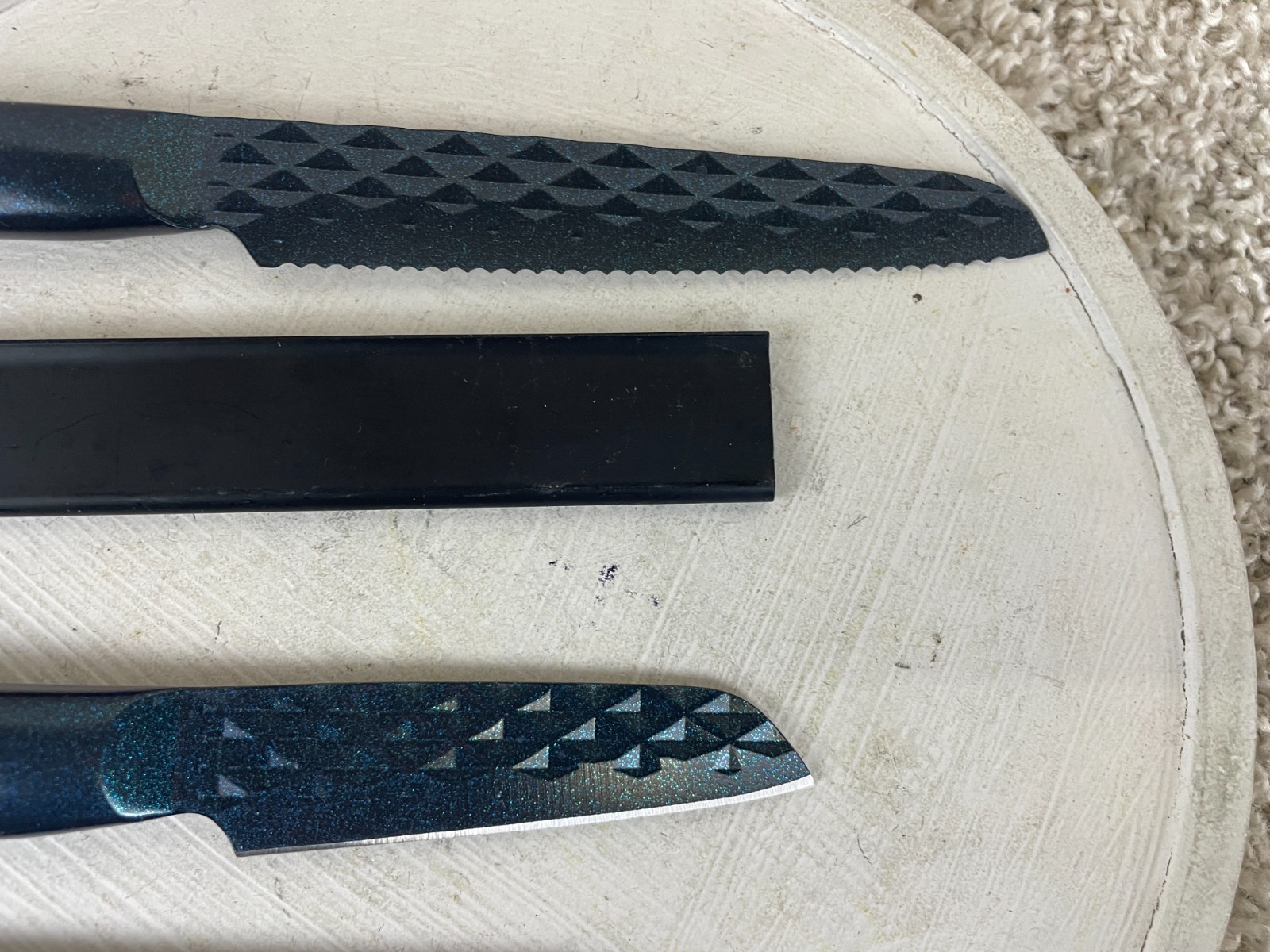 Lot of 2 Blue Diamond Sharp Stone Stainless Steel Non Stick Knife