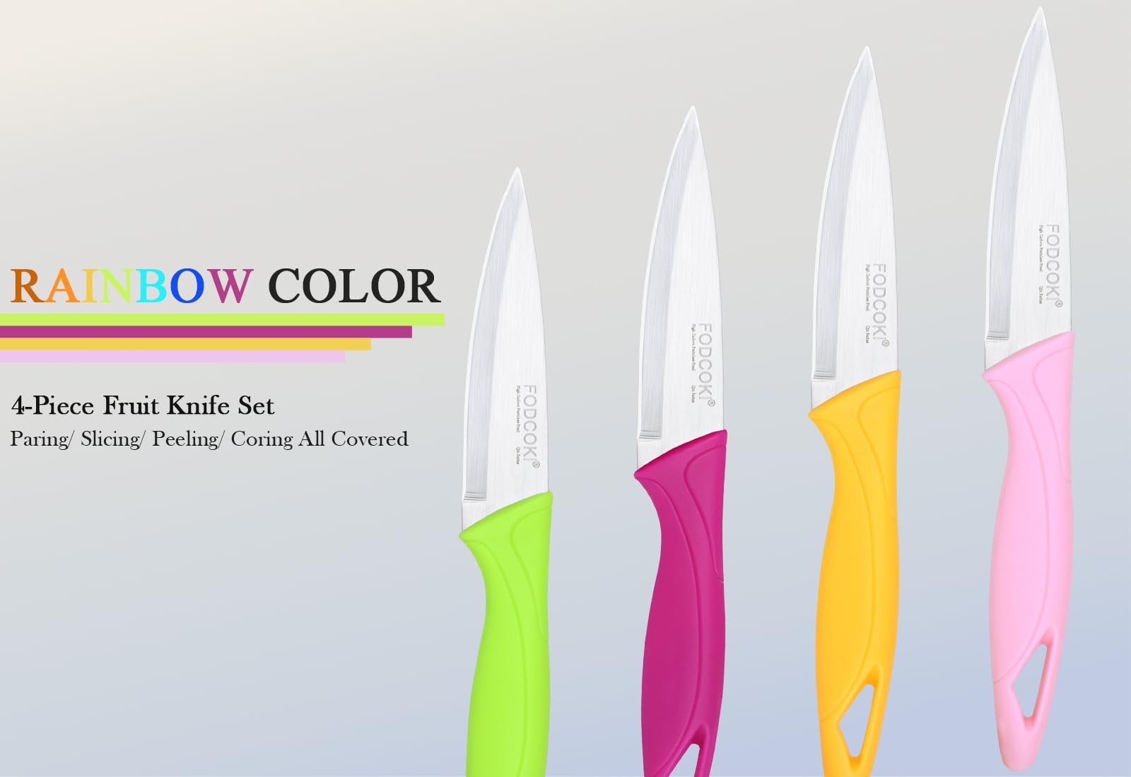 Paring Knife, 4 inch Fruit Paring Knives Set of 4 with Cover Sheath, Small Ki…