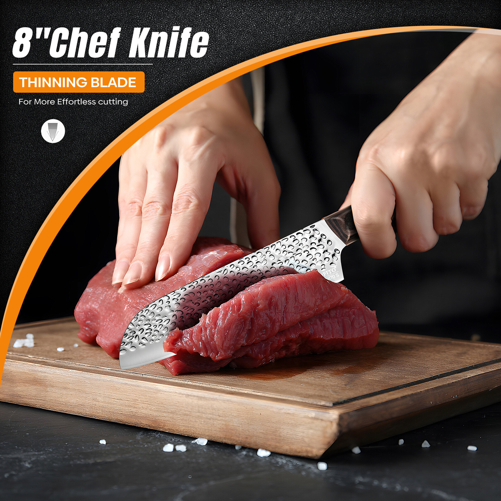 8PCS Kitchen Knife Set Japanese Damascus Chef Knives Cleaver Set w/ Gift Box USA
