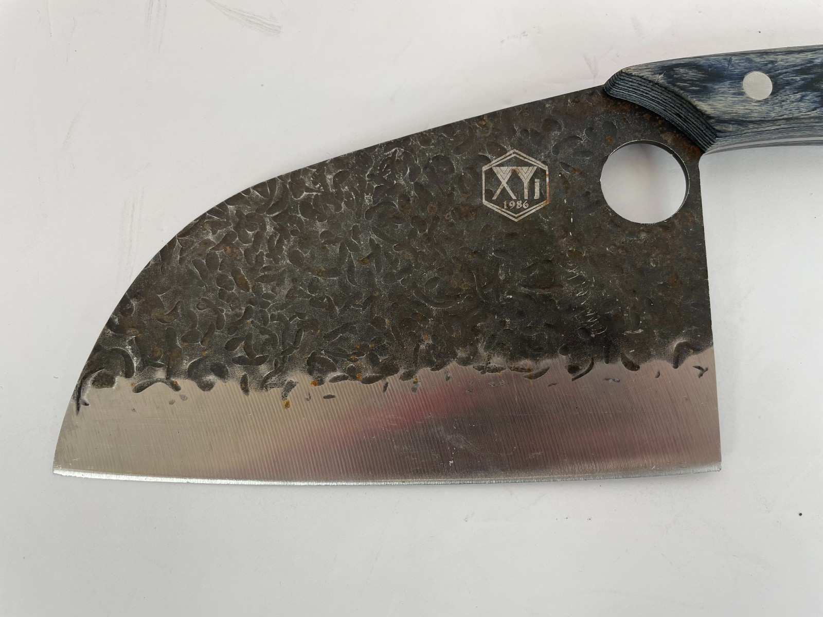 XYJ 1986 Hand Forged Butcher Cleaver Knife 6″ Blade Wood Handle Full Tang
