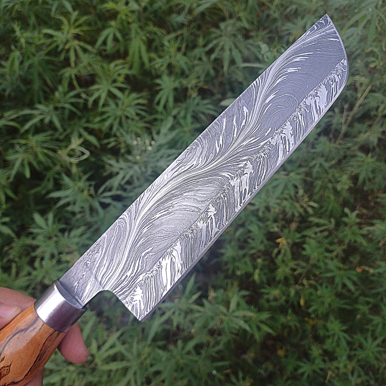 Handmade Damascus Chef Knife Hand Forged Japanese Bunka Kitchen Knife Full Tang