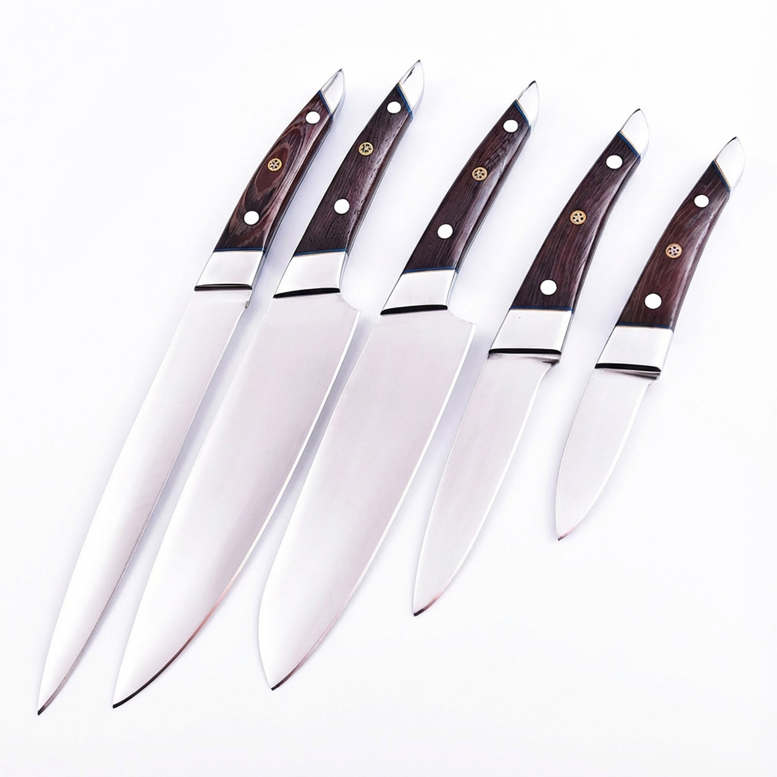 SK Customs Hearthstone Legacy 5-Piece Kitchen Knife Set Luxury Gift Leather Roll