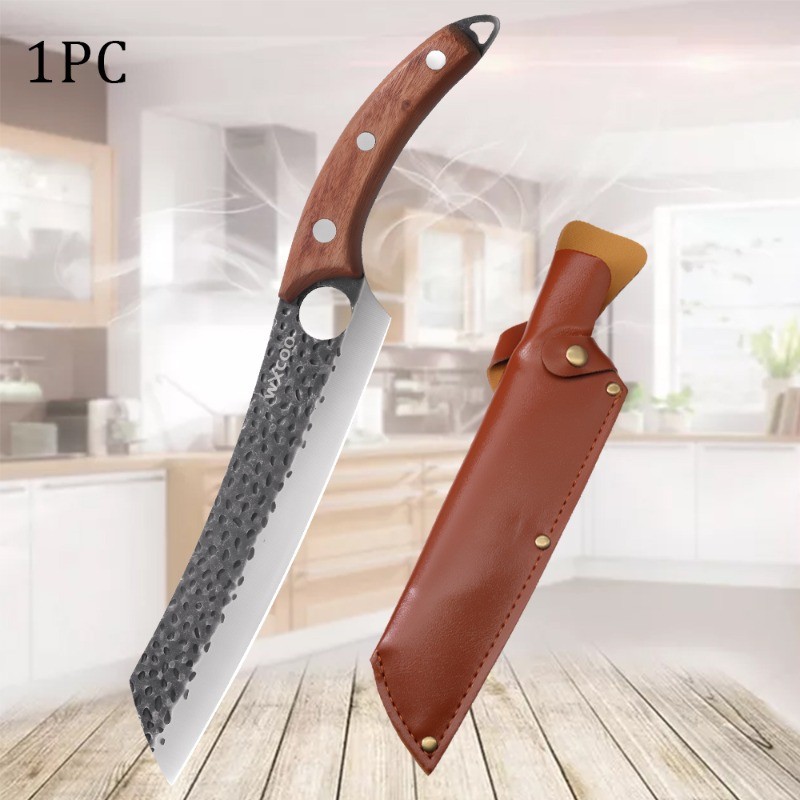 7PCS Stainless Steel Kitchen Knife Set Professional Chef Knives Wooden Handle
