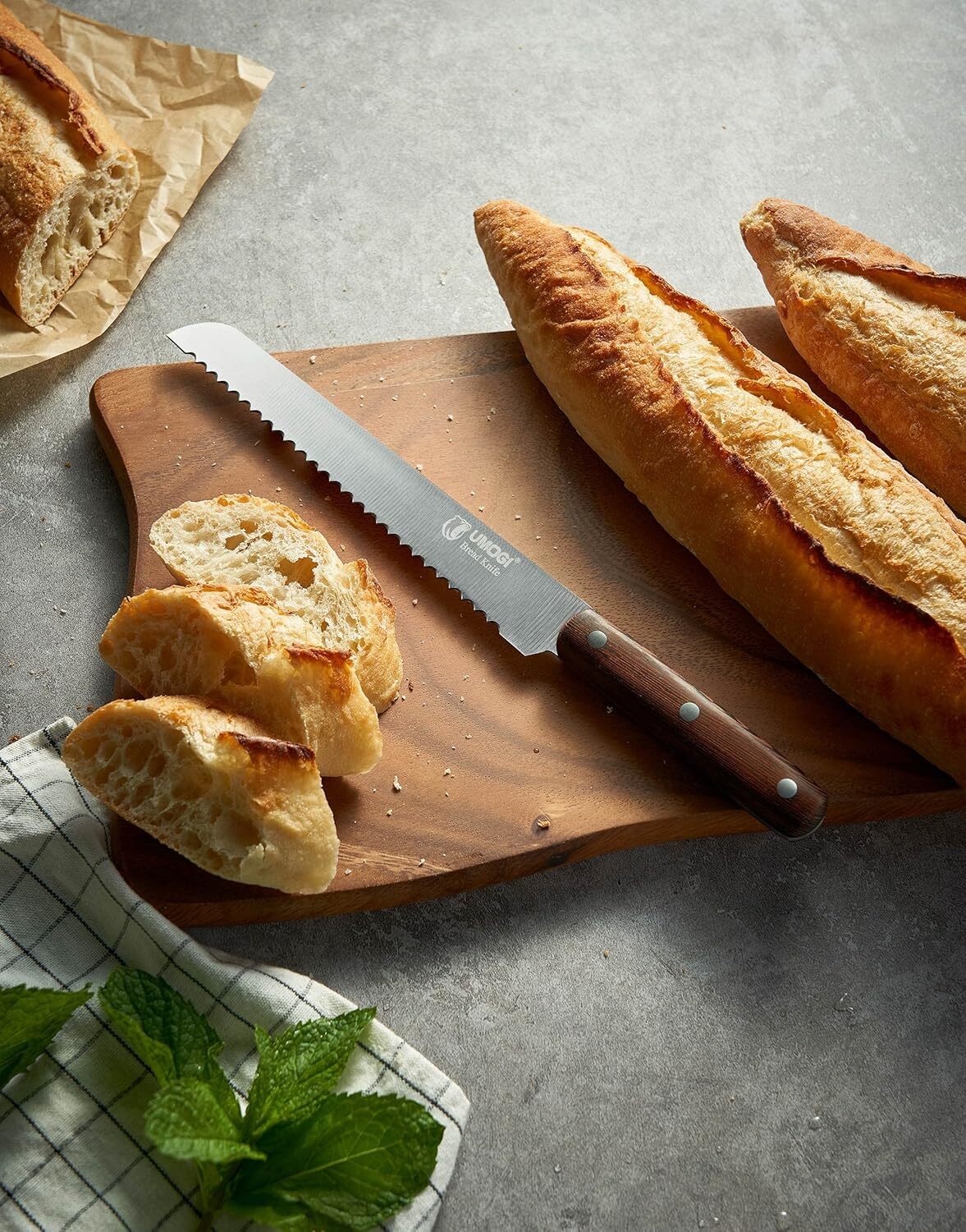 Kitchen Knife Set 6 Piece with Sheath Covers in Gift Box – Full Tang Wooden