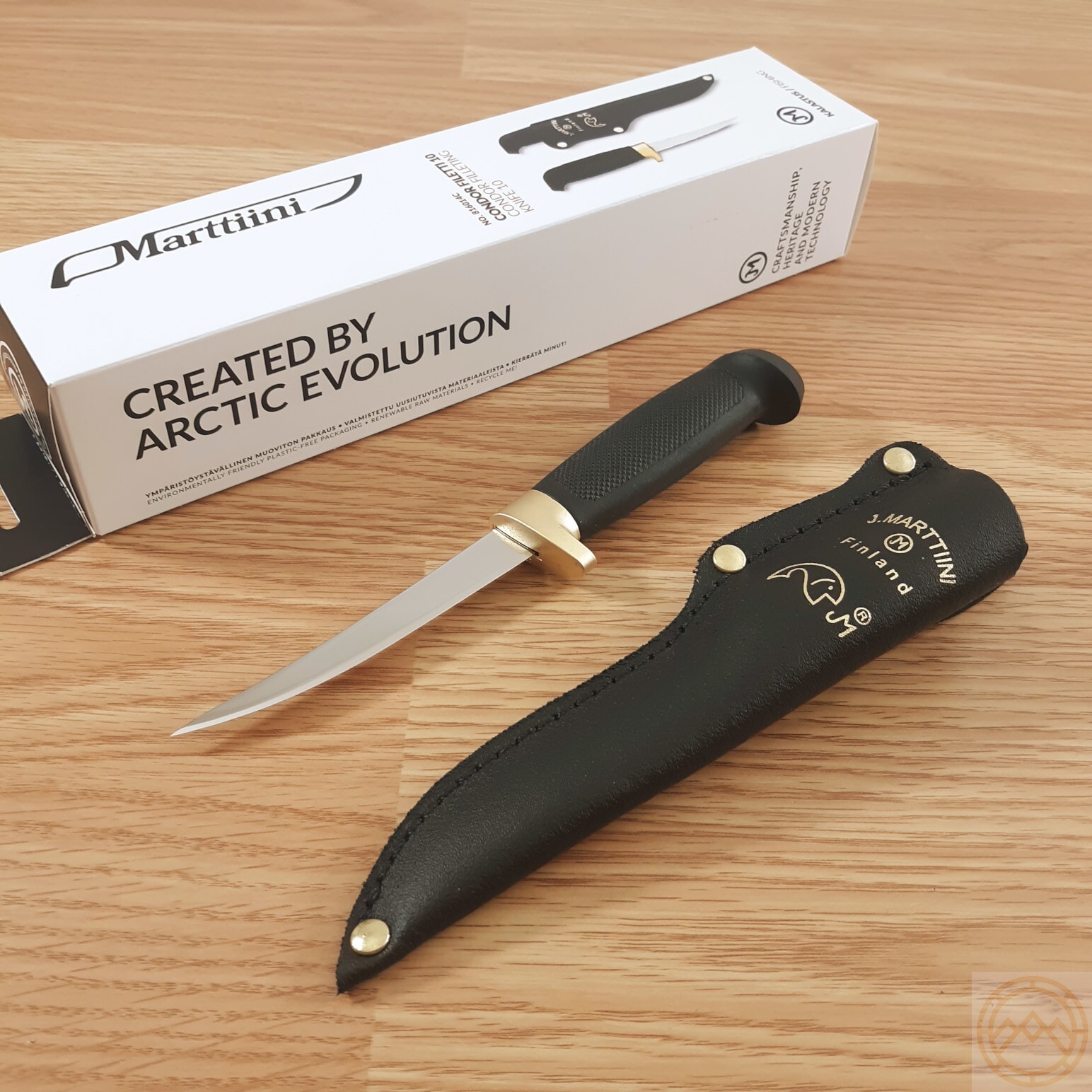 Marttiini Condor Golden Trout Fillet Fixed-Blade Knife 4″ Stainless Blade Rubber