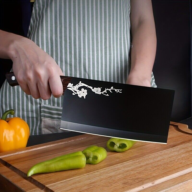 7″ Heavy Duty Meat Cleaver Knife with Razor Sharp Stainless Steel Blade US