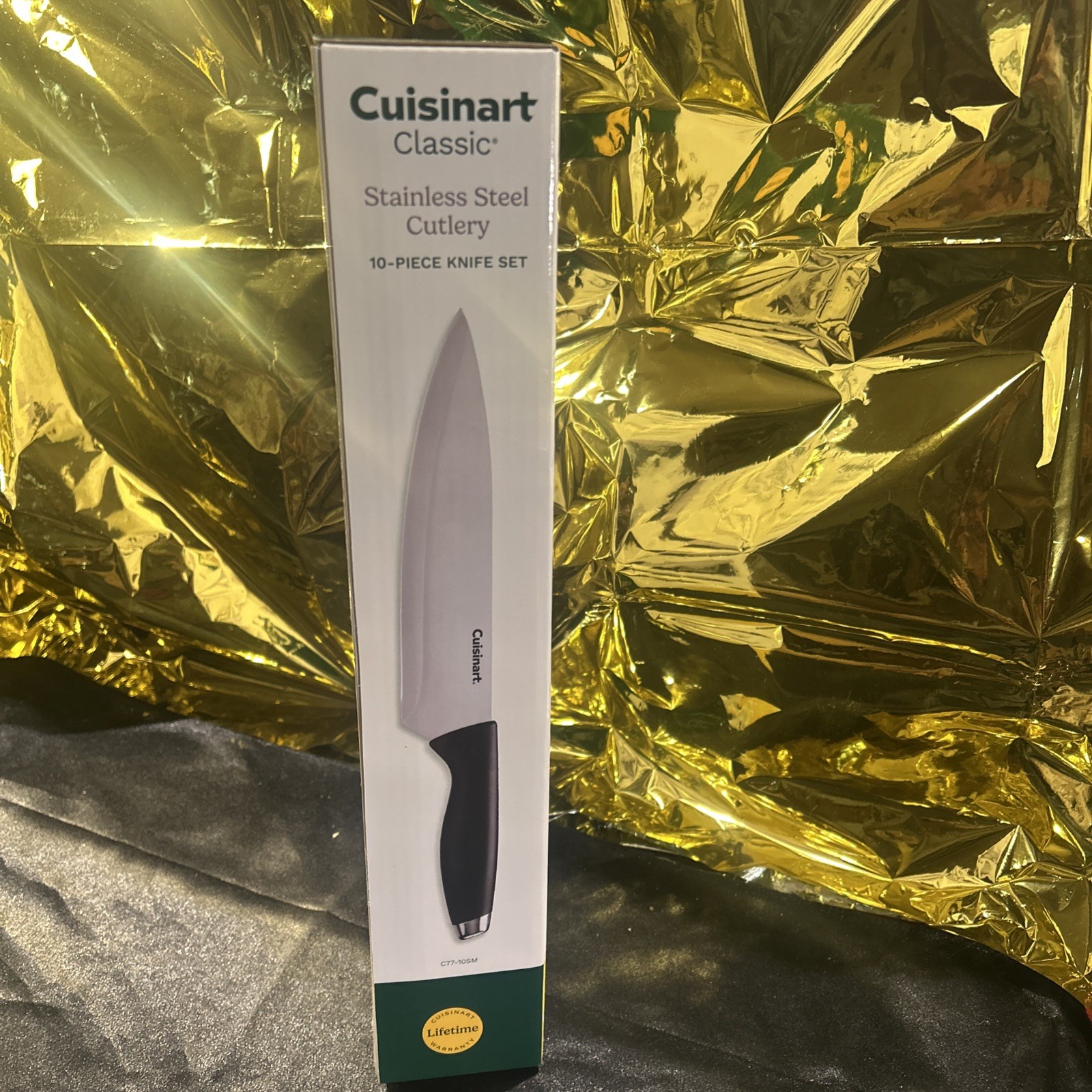 Cuisinart Classic 10 Pc Knife Set C77-10SM Chef Santoku Serrated Knives