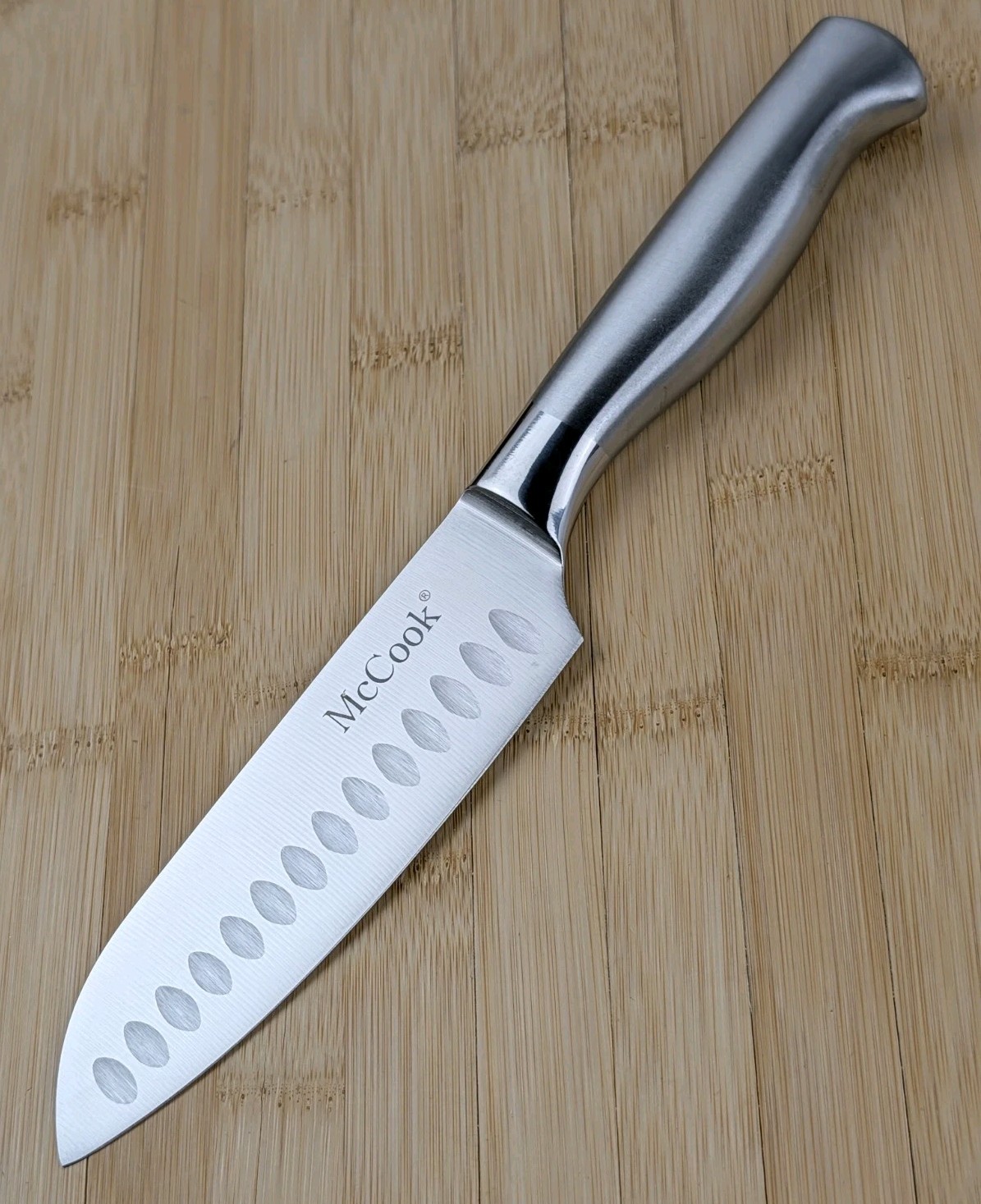 McCook 5-in SANTOKU Knife, FORGED GERMAN Stainless-Steel BLADE & HANDLE, MC29-5