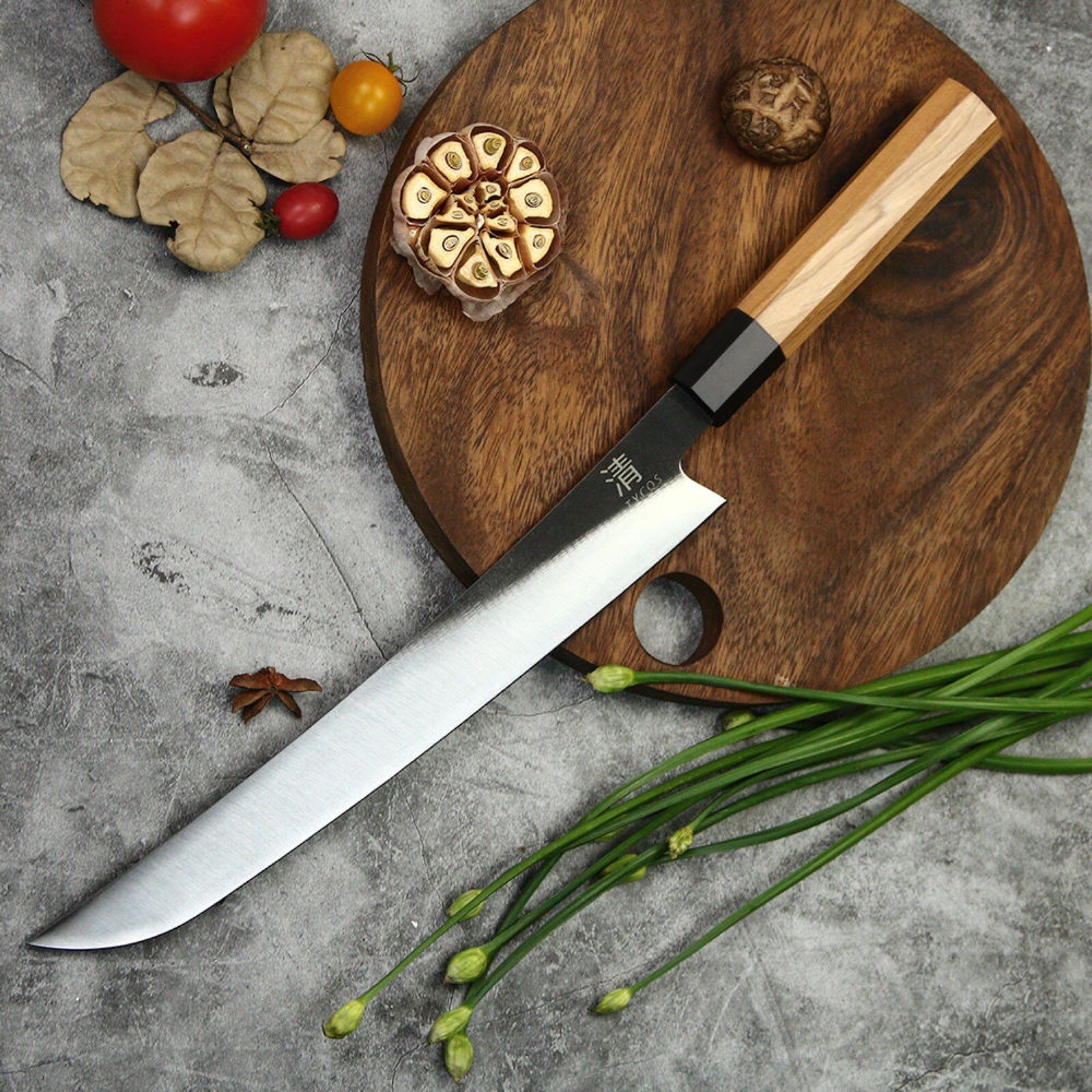 Japanese Chef’s Knife Sushi 10.5 Inch Knive 440C Steel Olive Wood Handle