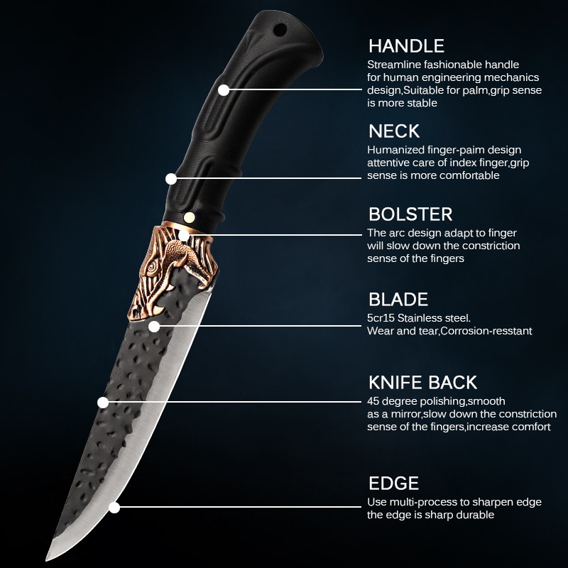 High Quality Stainless Steel Knife Set Chopping Boning Cleaver Cooking Knives