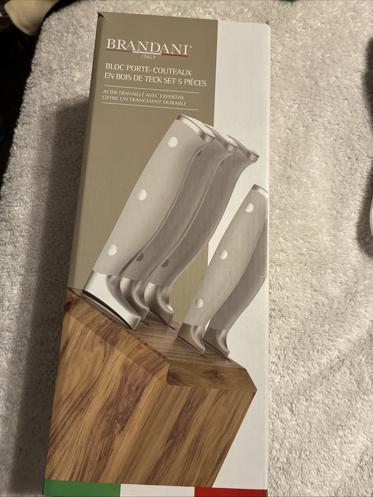 Brandani Italy 5pcs Teak Wood Knife Block Set