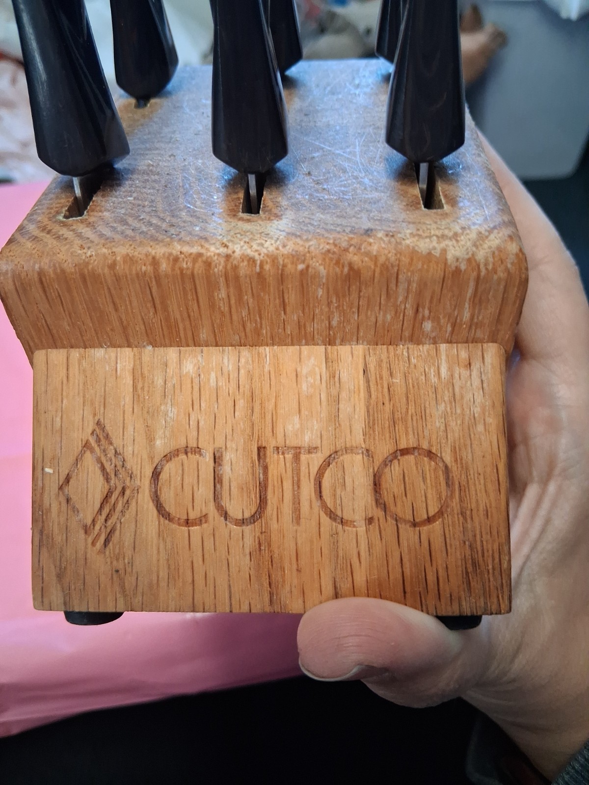 Cutco Knife Set 6 Piece Brown Black With Block Serated 1759