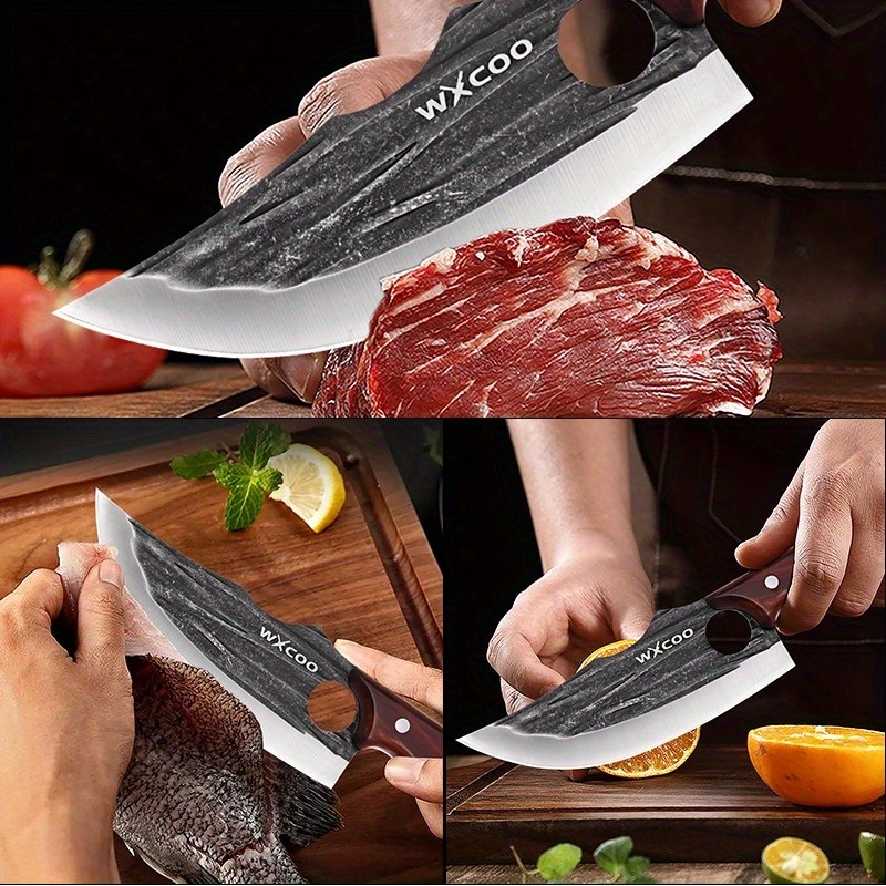 10PCS Stainless Steel Kitchen Chopper Knife Set Utility Beef Butcher Knives