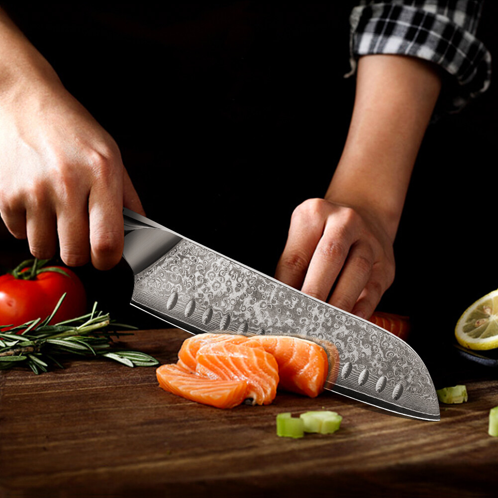 8In Kitchen Knife Santoku Knife Damascus Chef Knife VG10 Handle for Home Kitchen