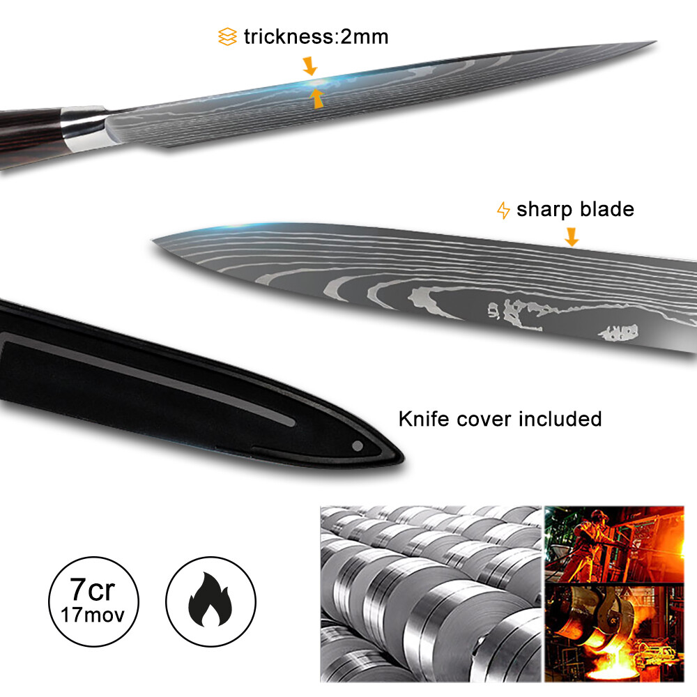Japanese Chef Knife Professional Kitchen Knife for Steak and Vegetables Forged