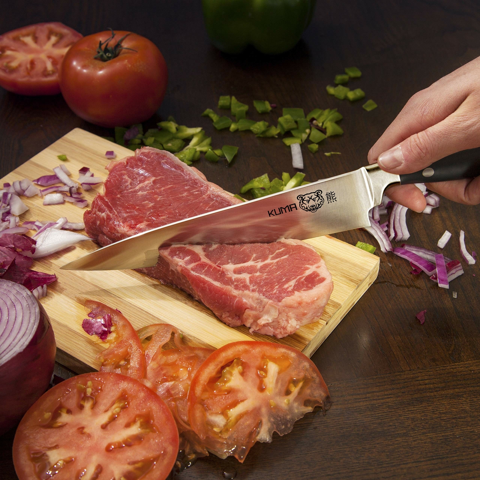 KUMA Multi Purpose Chef Knife – Pro Bolster Edition – RAZOR SHARP Kitchen Knife