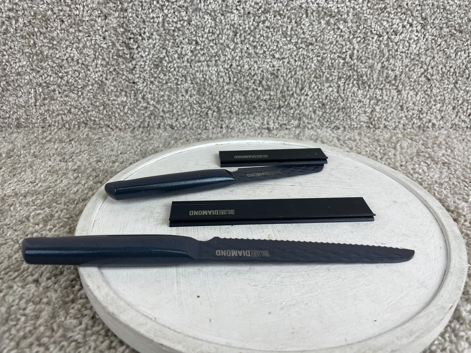 Lot of 2 Blue Diamond Sharp Stone Stainless Steel Non Stick Knife