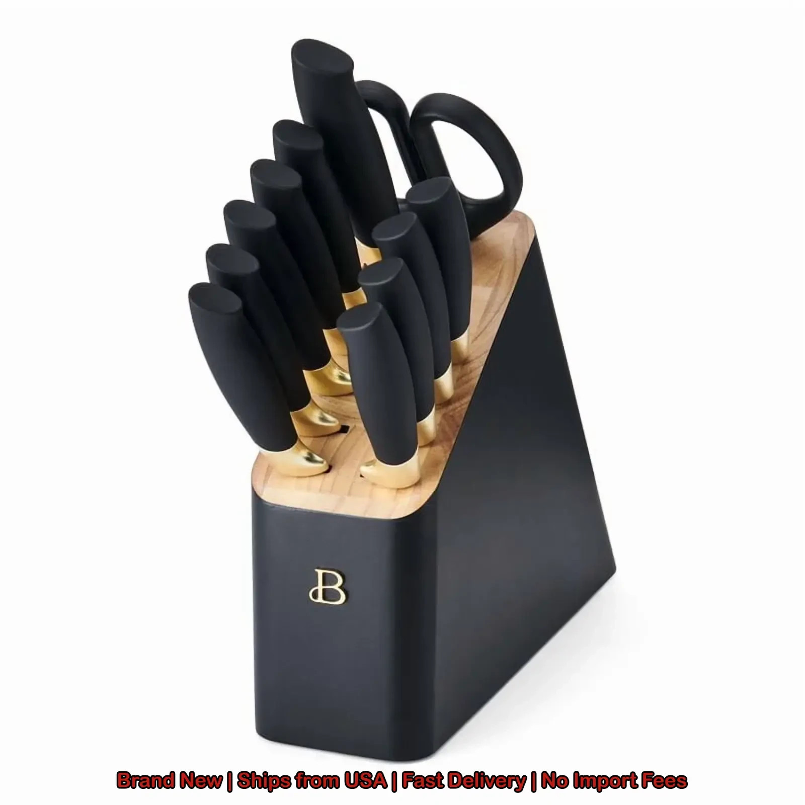 12 Piece Kitchen Knife Set Block Stainless Steel Chef Knife Set with Holder
