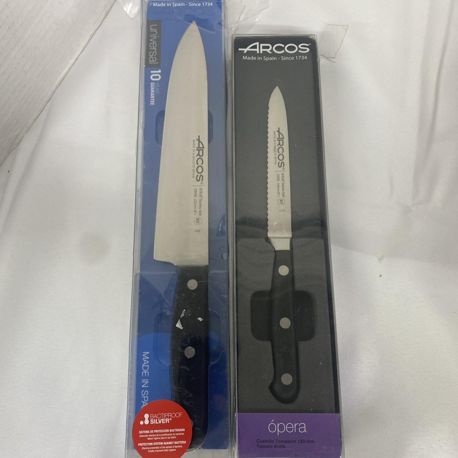 Arcos 2pc Knives Universal 8” & Opera Serrated 5” Stainless New