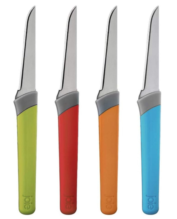Joie 4 Piece Garnishing Knives Set – Blue Green Red Orange