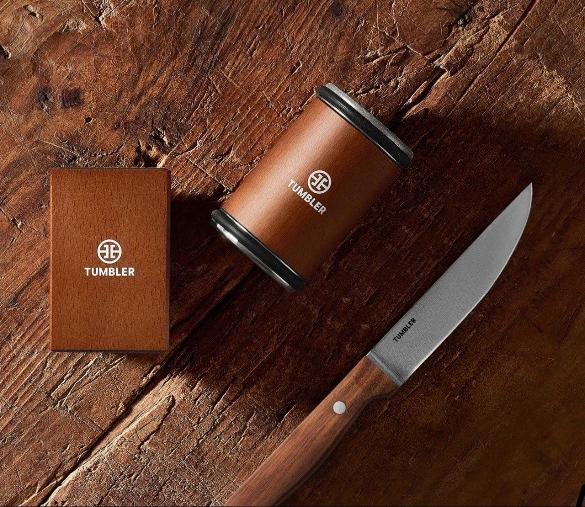 Tumbler Utility Knife 5.5″ – German Steel Blade, Walnut Handle, Prep & Serve