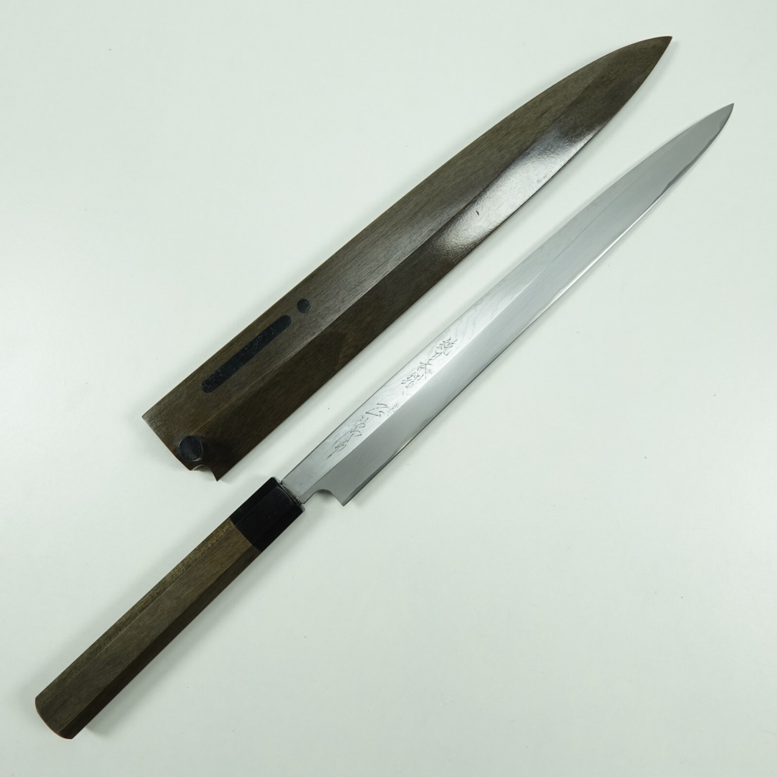 Blue Steel Damascus Honyaki Yanagiba 290mm Japanese Chef Kitchen Knife #K511