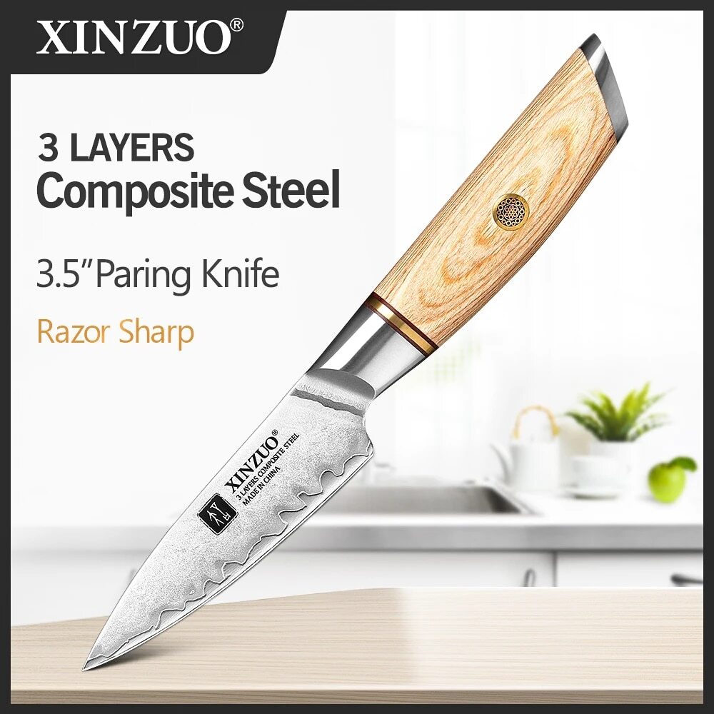 New 3.5″ in Paring Knife Core Hardness 60±2HRC Steel Kitchen Knives Razor Sharp