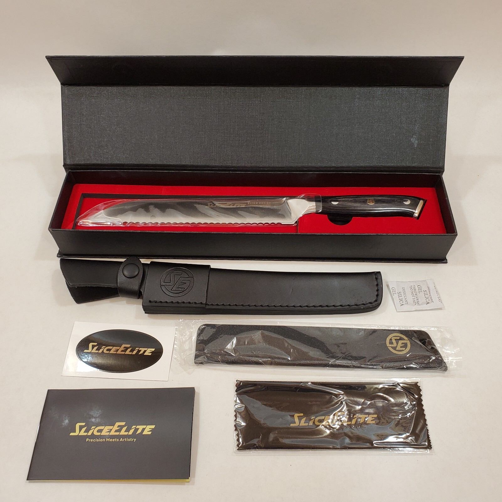 SliceElite 8” Bread Knife Serrated High Carbon German Steel Kitchen Sourdough