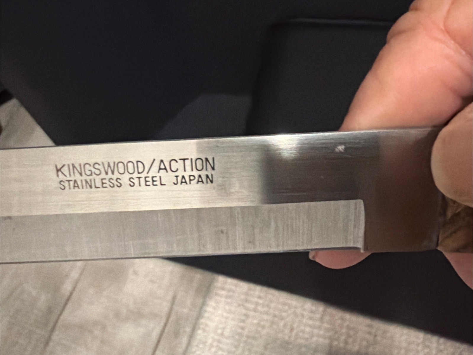 Vtg Kingswood Action 14.5″ Stainless Steel Carving Knife Hardwood Handle Japan