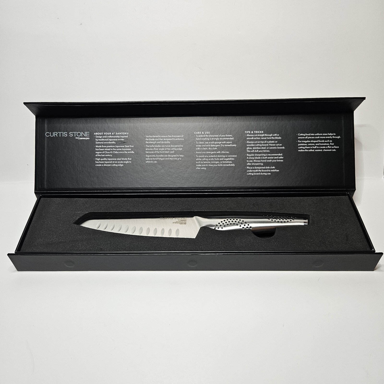 Curtis Stone 6” Japanese Stainless Steel Santoku Professional Chef Kitchen Knife