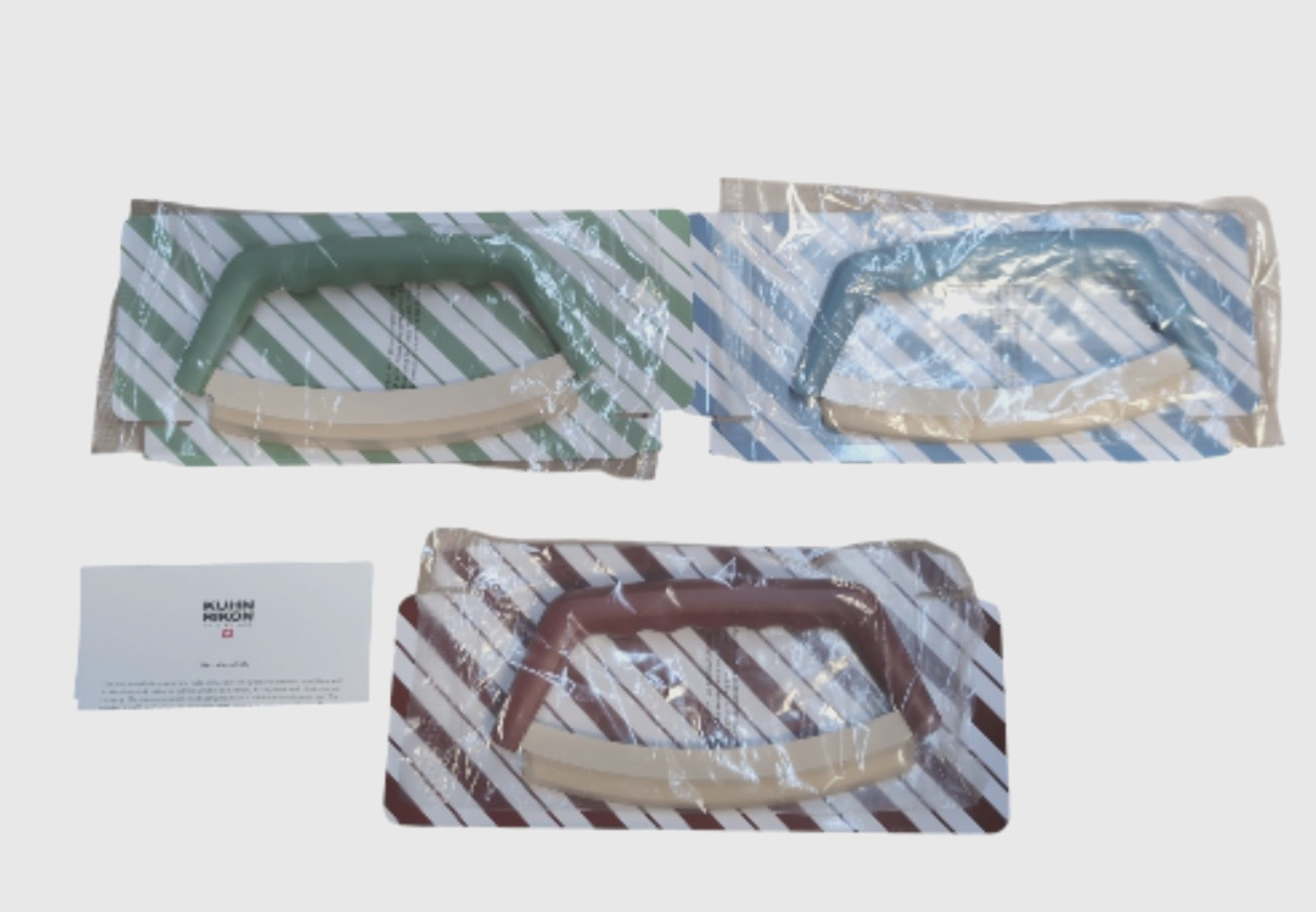 Kuhn Rikon Mezzaluna Knife Gift FARMHOUSE w/ Boxes 3 Piece Set Red Blue Green