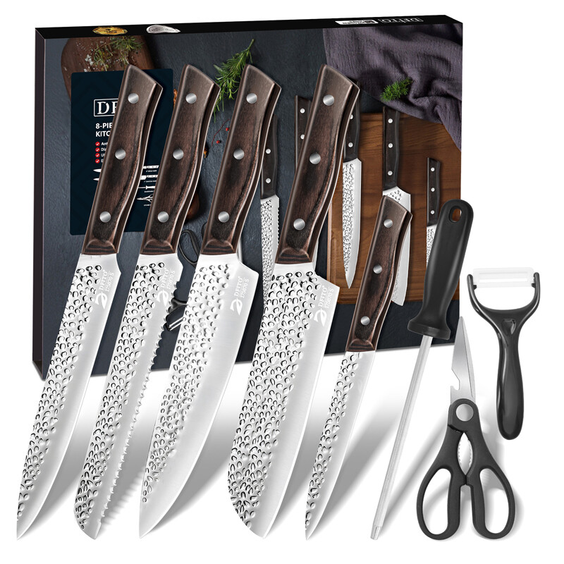 9 PCS Kitchen Knives Set Japanese Damascus Chef Knives Cleaver Set with Gift Box