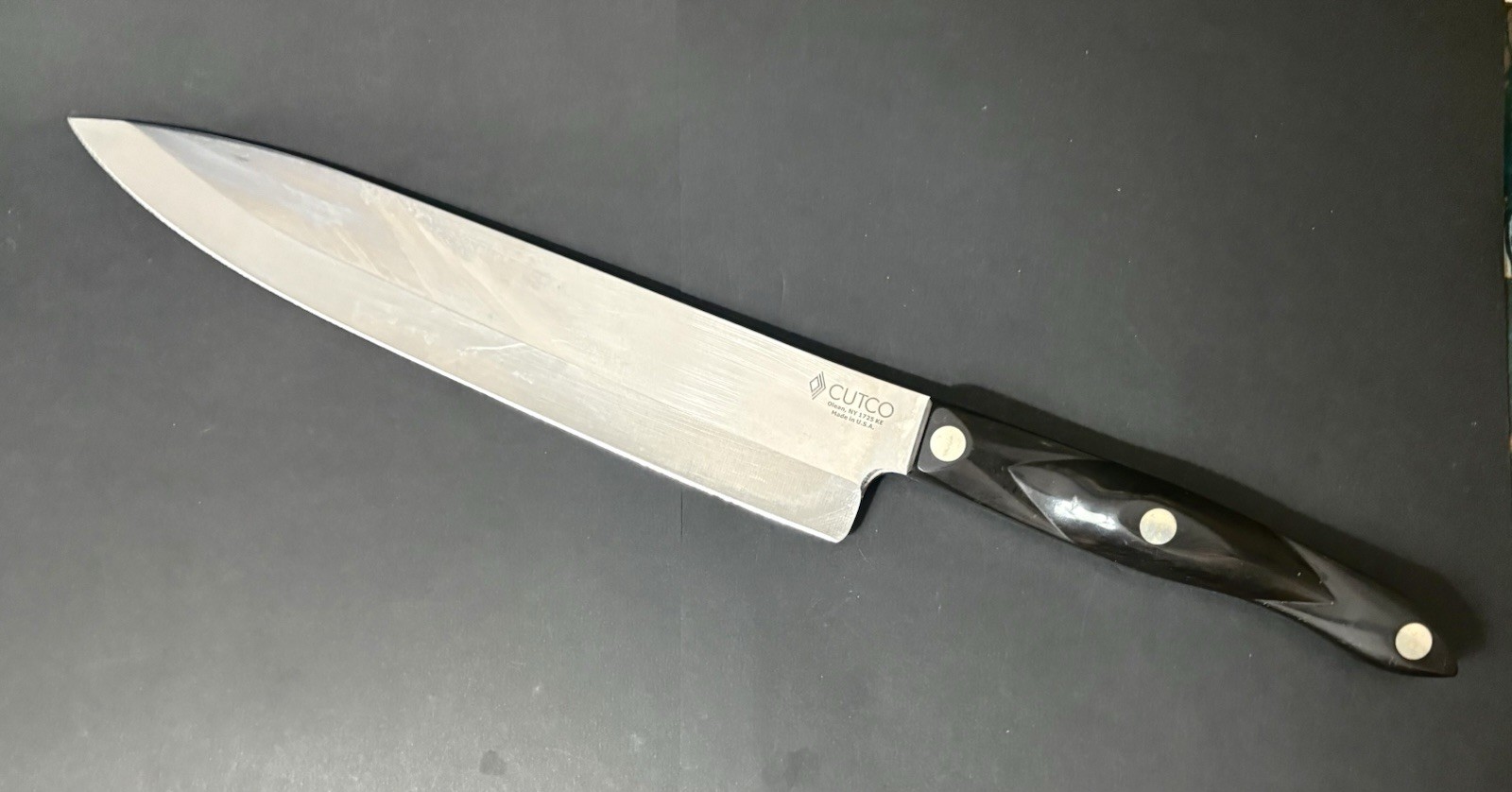 Vintage Cutco #1725 KE 9-1/4 inch French Chef’s Knife Brown Handle