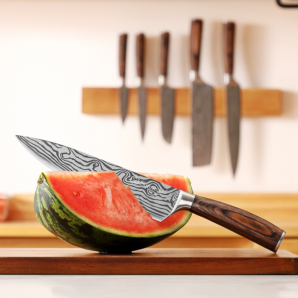 Men Chef’s Knife 8 Inch Sharp Kitchen Knife with Sheath Stainless Steel Cutting