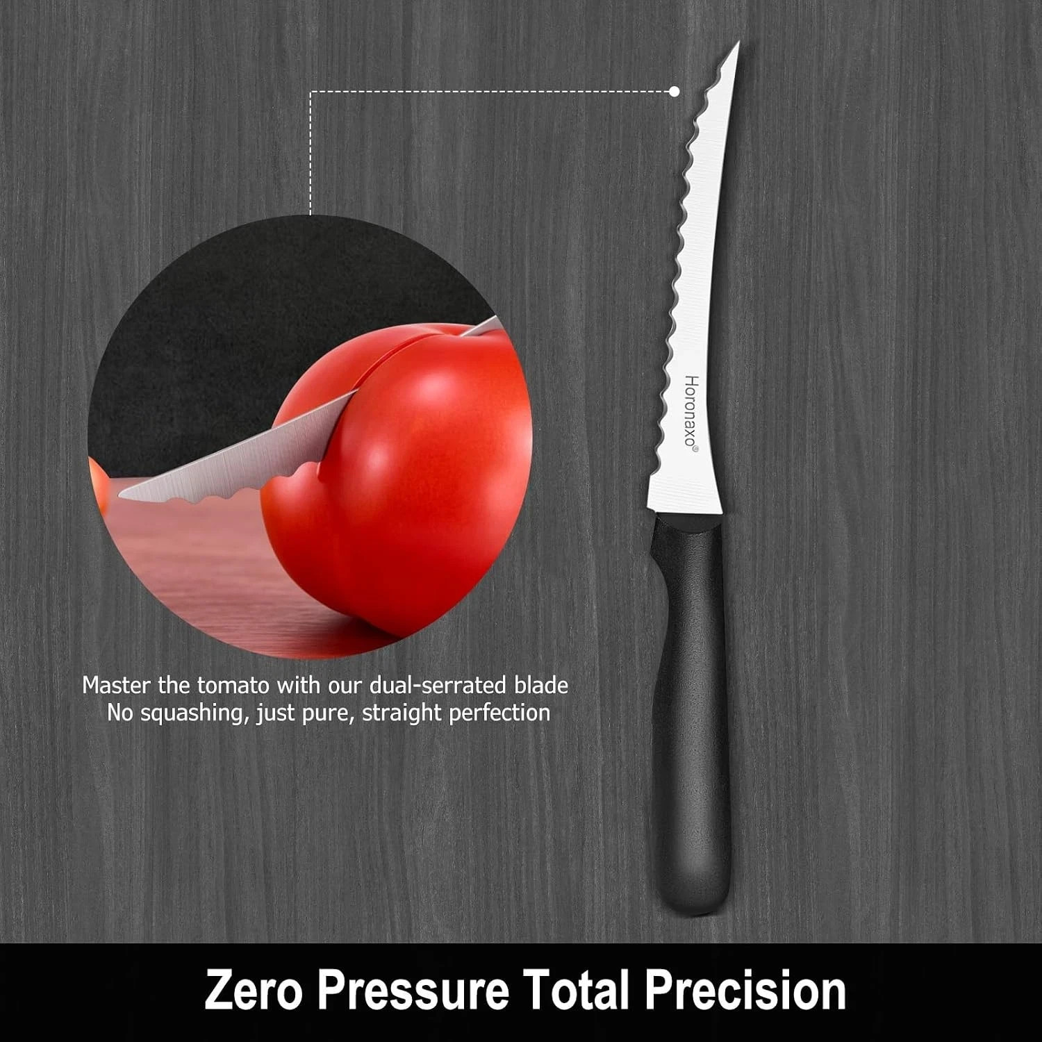 2 Pcs 6 inch Tomato Slicer, Serrated Tomato Knives, Carbon Stainless Steel Blade