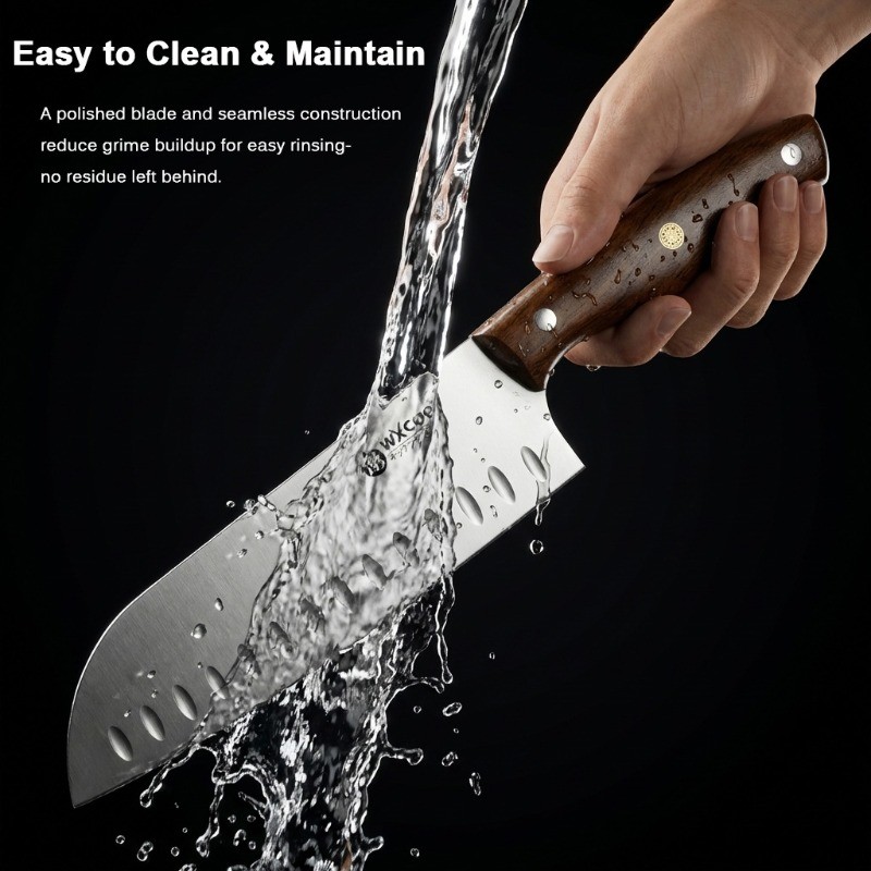 Santoku Kitchen Knife Food ScissorsCooking Knives for Vegetable Meat Cutting