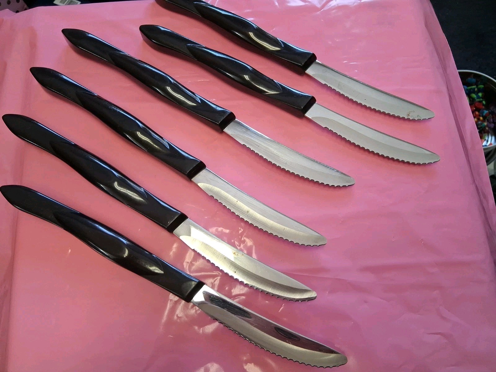 Cutco Knife Set 6 Piece Brown Black With Block Serated 1759