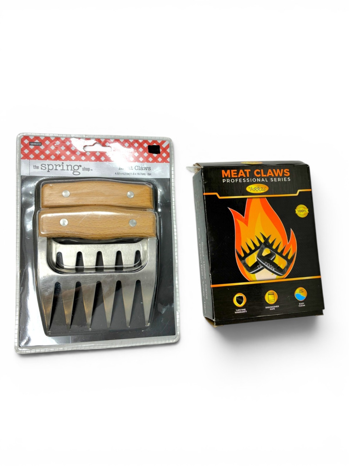 Arres The Spring Shop Stainless Steel & Polymer BBQ Meat Claws Shredder Lot 4Pcs