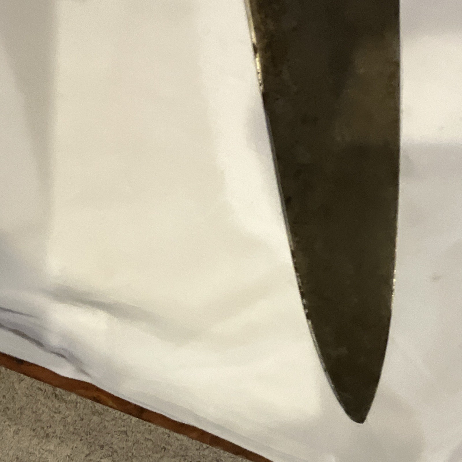 12 in Chef’s Knife Straight Edge Handmade Fixed Blade Wood Handle Brown/Silver