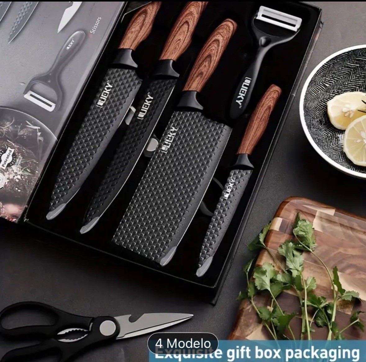 Professional 6 Piece Kitchen Chef Knife Set best gift box Ultra Sharp Stainless